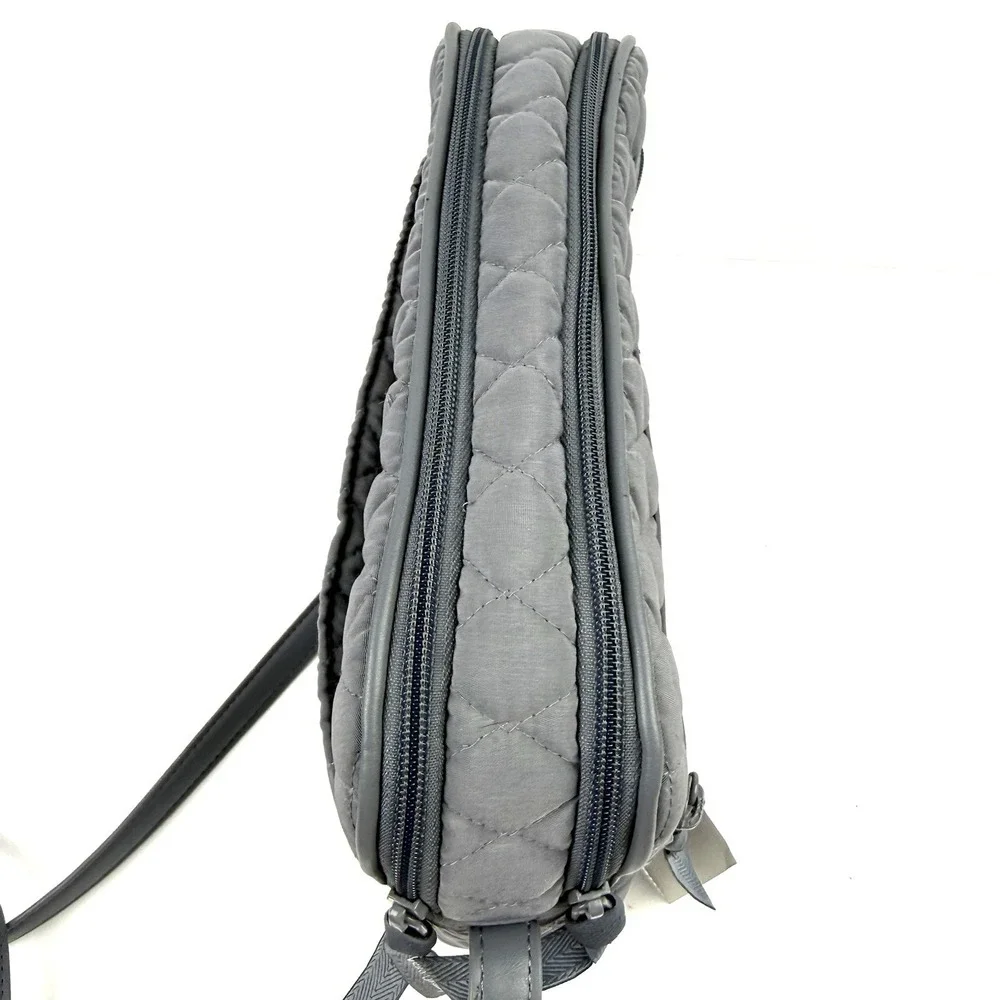 Vera Bradley Trimmed Crossbody Bag WITH‎ Wallet Carbon Gray Microfiber NWT